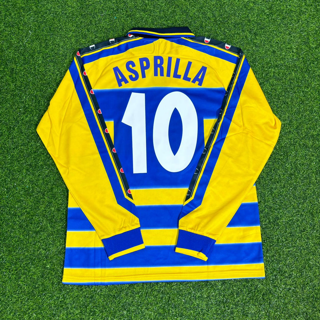 1999/00 Faustino Asprilla Parma Retro Long Sleeve Football Jersey Collection – Back View