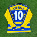 1999/00 Faustino Asprilla Parma Retro Long Sleeve Football Jersey Collection – Back View