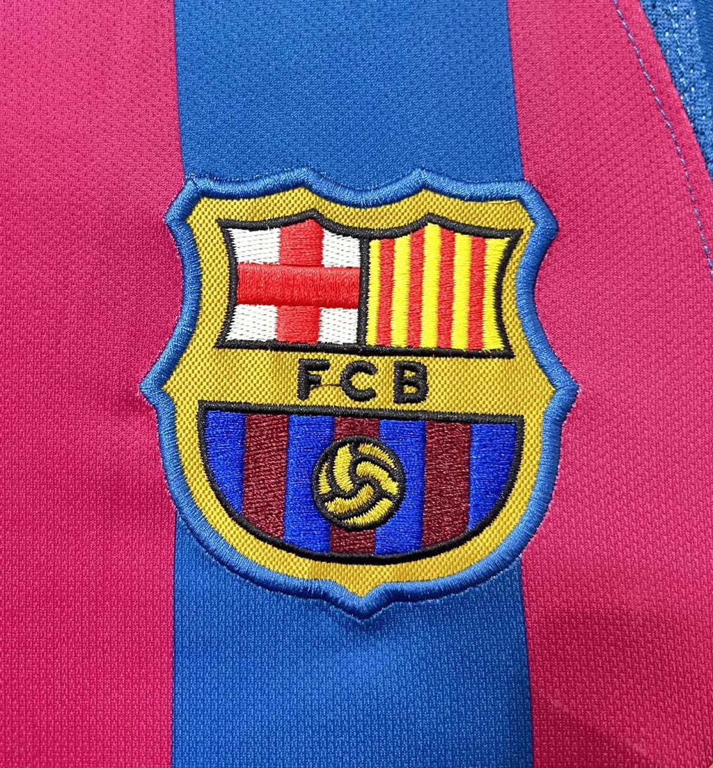 FC Barcelona 2005-2006 Season Home Retro Long Sleeve Football Jersey Trikot Maillot V4