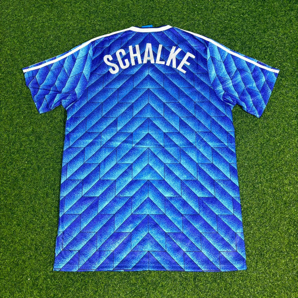 1988/89 FC Schalke 04 Blaues Heim Retro Fussballtrikot Jersey – Front View