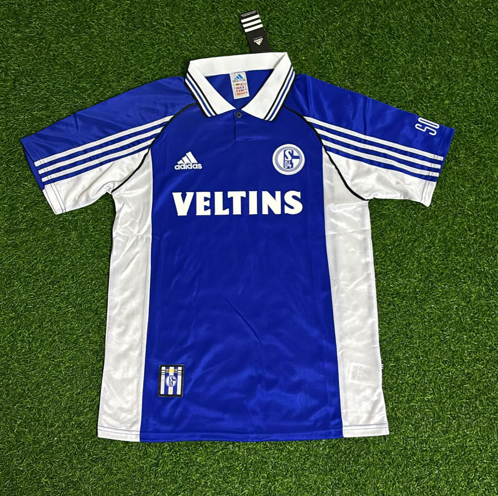 FC Schalke 04 1998 2000 Blaues Heimtrikot Fußball Retro – Detailed View