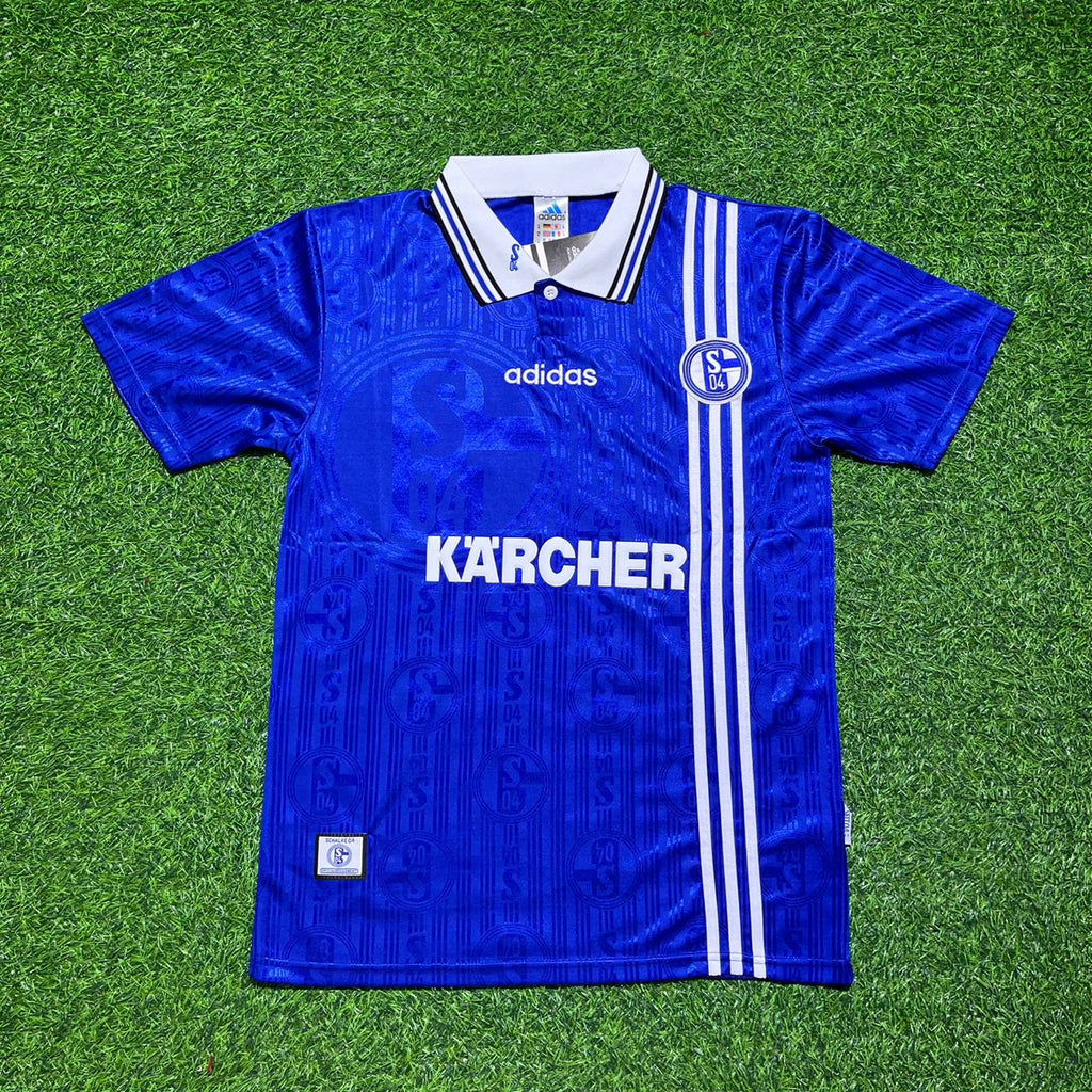 1996/97 Olaf Thon Schalke 04 Heim Retro Fußballtrikot Jersey – Detailed View