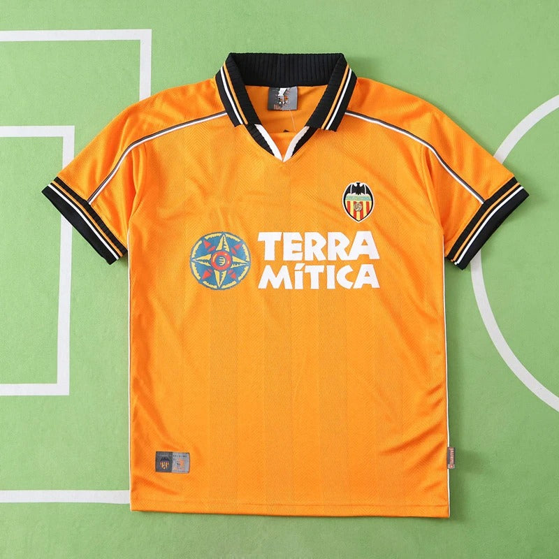 Valencia CF 1999 2000 Orange Retro Jersey – Back View