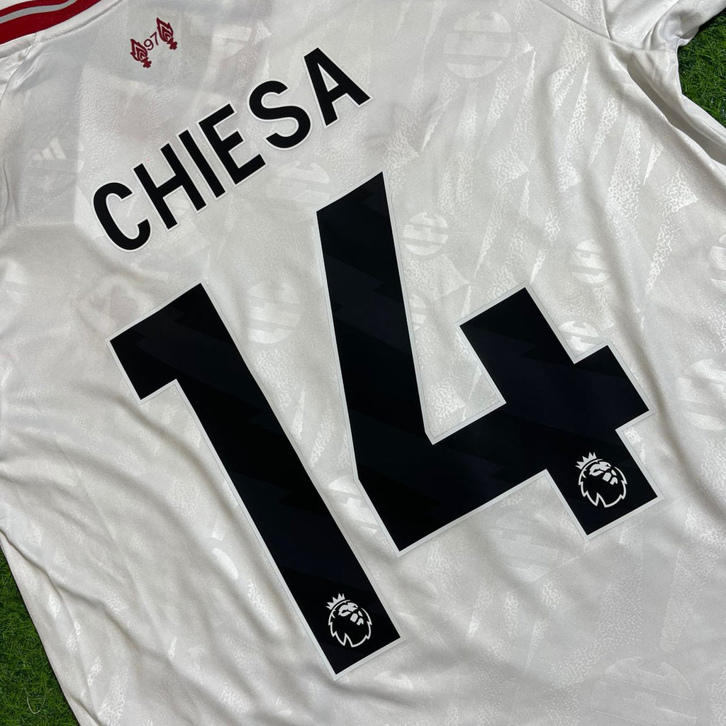 Federico Chiesa Liverpool 2027 New Season Long Sleeve Away White Football Jersey – Detailed View