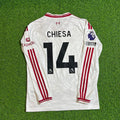 Federico Chiesa Liverpool 2027 New Season Long Sleeve Away White Football Jersey – Back View