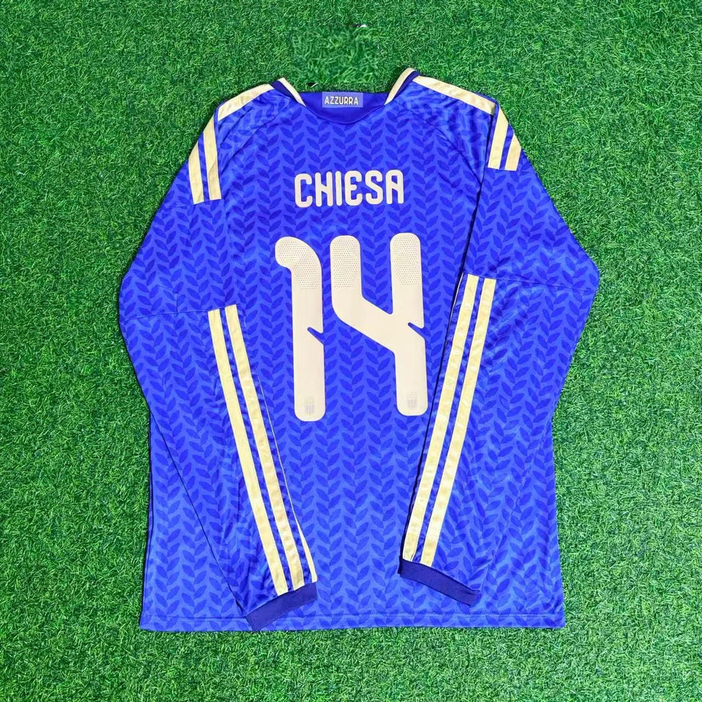 Italy 2026 World Cup Long Sleeve Football Jersey – Federico Chiesa – Back View