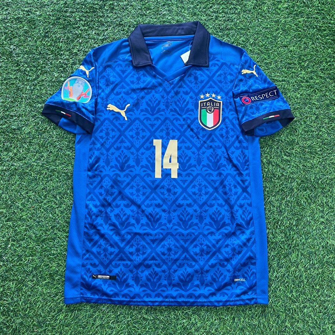 Federico Chiesa – Italy EURO 2020 Final Retro Soccer Jersey – | | – Front View