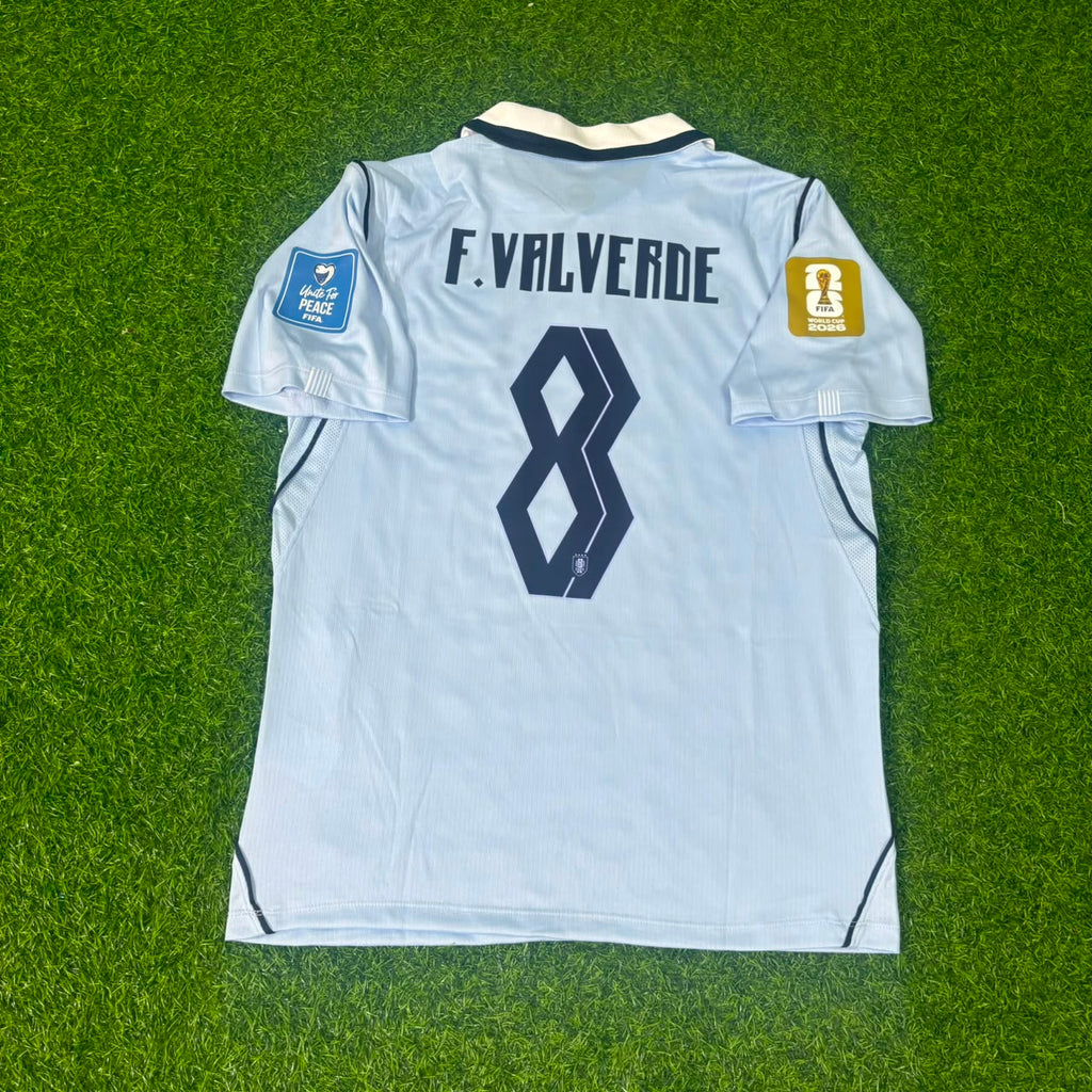 Uruguay 2026 World Cup Home Sky Blue Jersey – Federico Valverde #8 – Back View