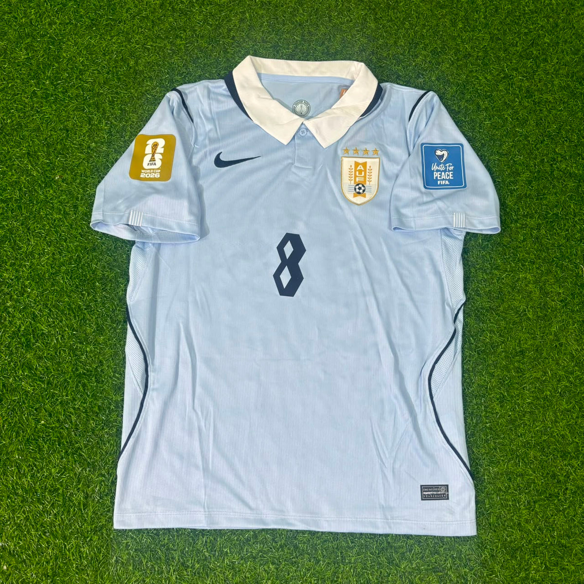 Uruguay 2026 World Cup Home Sky Blue Jersey – Federico Valverde #8 – Front View