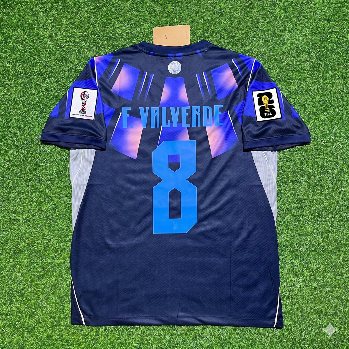 Uruguay 2026 World Cup Football Jersey – Federico Valverde #8 – Back View