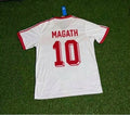 Felix Magath #10 Hamburger SV Retro Heimtrikot 1983 Weiß Fußball – Back View