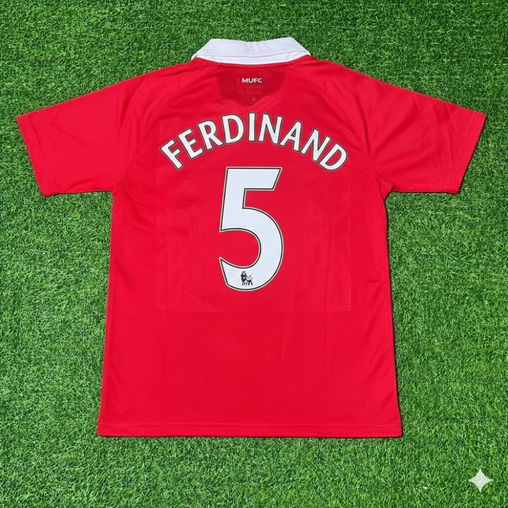 Manchester United 2010/2011 Retro Home Football Jersey – Rio Ferdinand – Back View