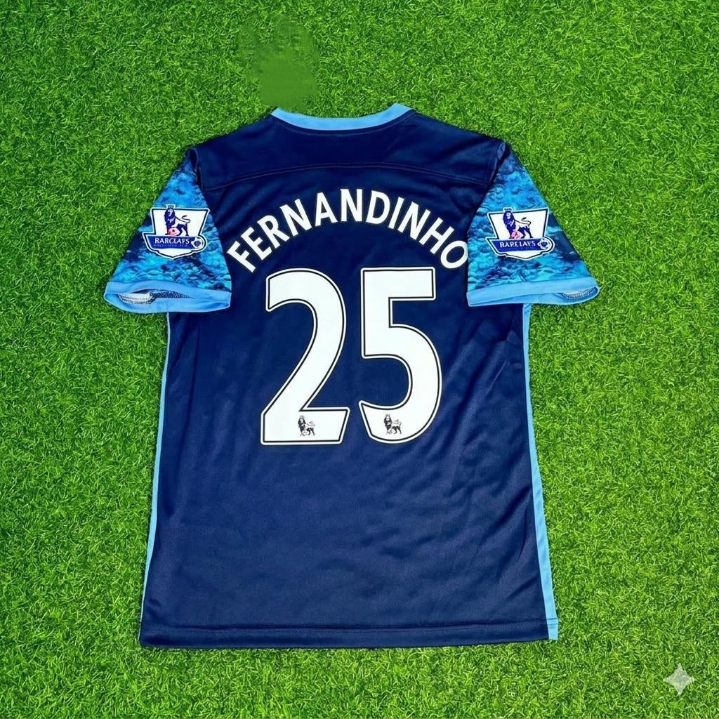 2016 Fernandinho 25- Manchester City 2017 Season Retro Football Jersey – Back View