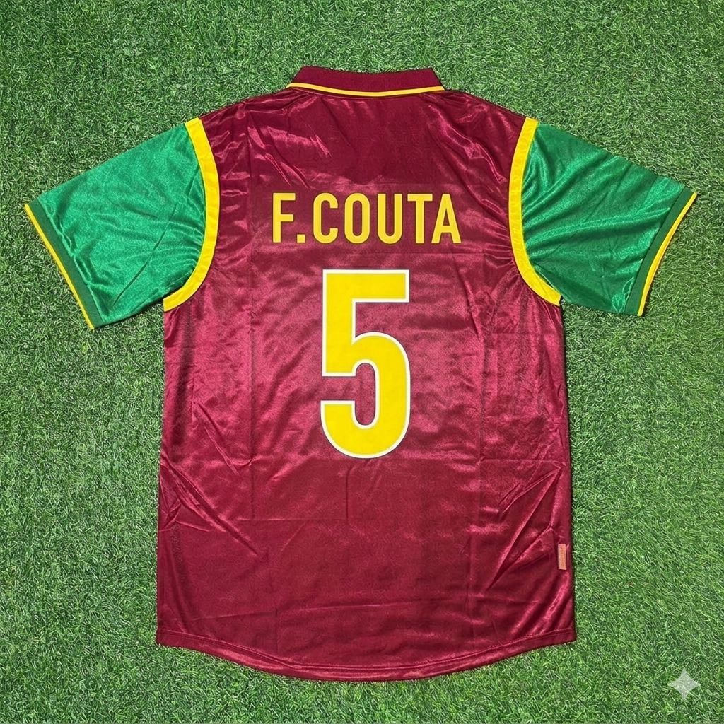Portugal 1998 World Cup Retro Jersey – Fernando Couto #5 – Back View