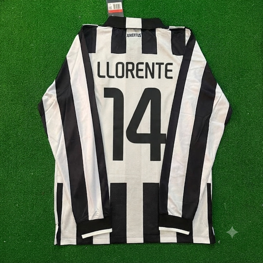 2014 Fernando Llorente #14 Juventus 2015 Retro Long Sleeve Football Jersey – Back View