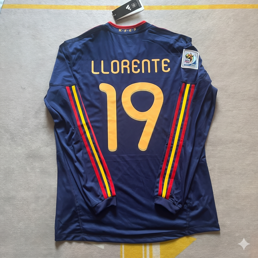 2010 Spain World Cup Fernando Llorente - Final Retro Football Jersey – Back View