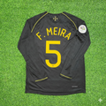 Portugal 2006 World Cup Long Sleeve Black Retro Football Jersey – Fernando Meira – Back View