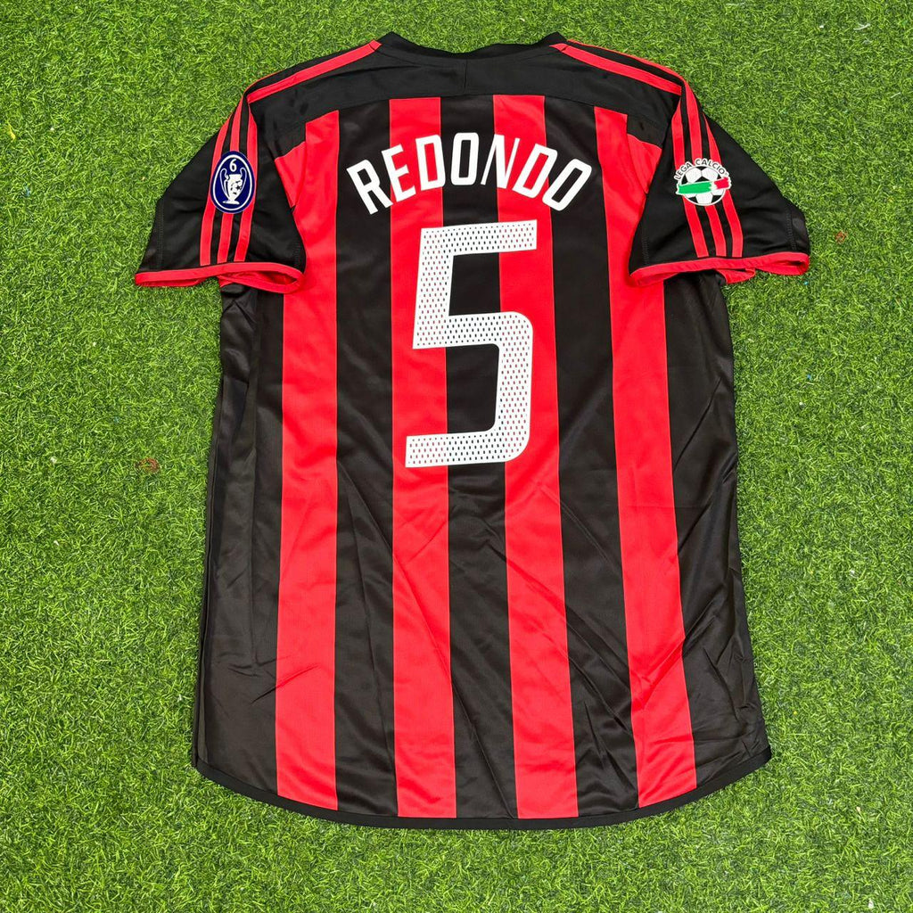 Milan 2003/2004 Home Retro Football Jersey – Fernando Redondo 5 – Back View