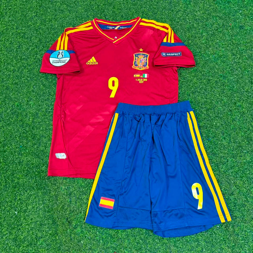 Fernando Torres Spain EURO 2012 Final Retro Kids Football Jersey – Front View