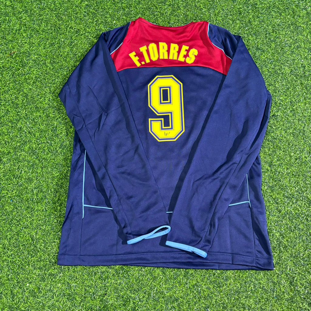 2003 Fernando Torres Atlético Madrid Spider-Man Long Sleeve Kids Retro Football Jersey – Detailed View