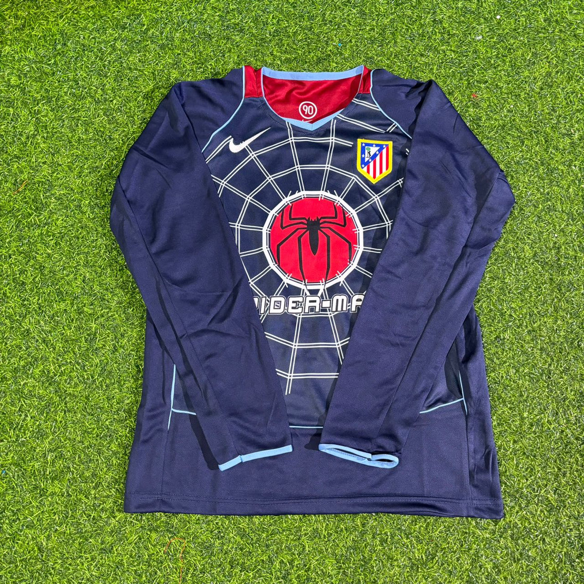 2003 Fernando Torres Atlético Madrid Spider-Man Long Sleeve Kids Retro Football Jersey – 4
