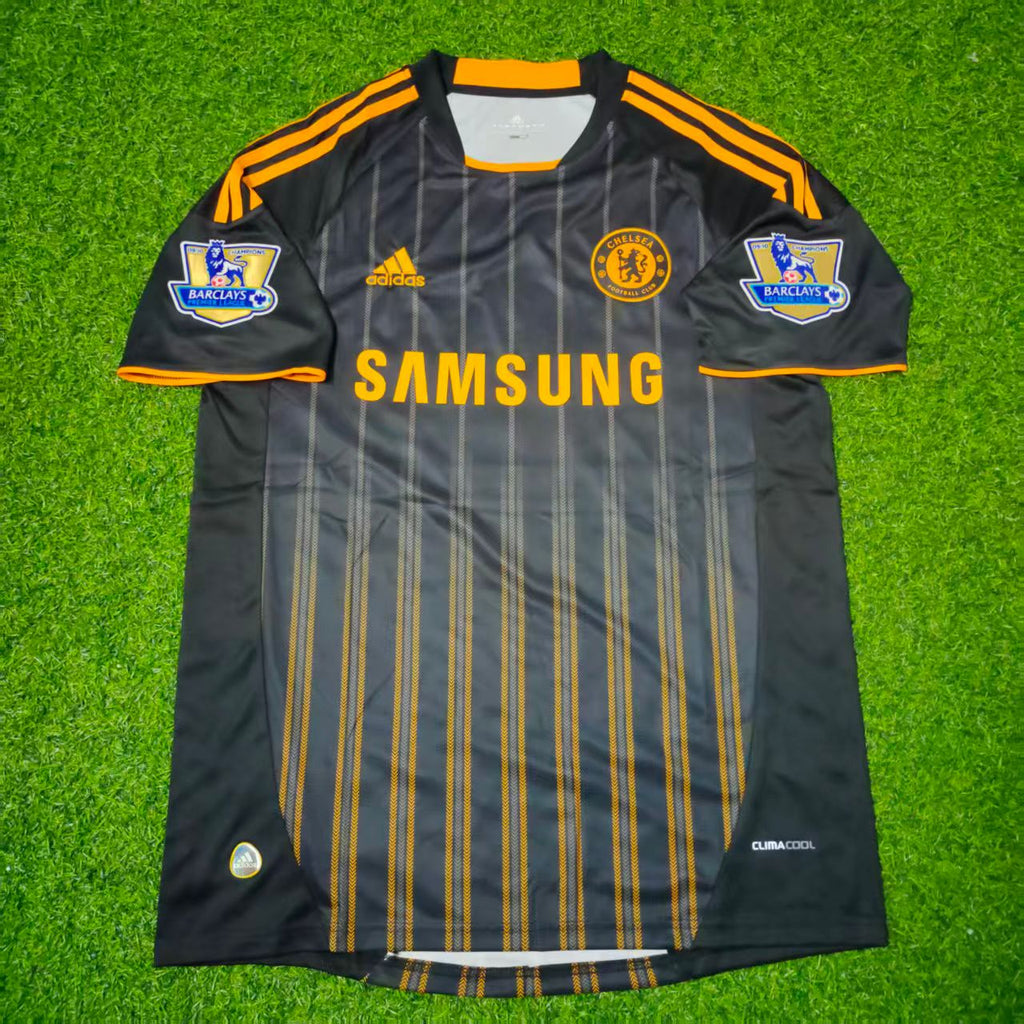 Chelsea 2010-2011 Black Orange Away Retro Football Jersey – Fernando Torres – Front View