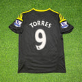 Fernando Torres Chelsea 2012/2013 Black Yellow Retro Football Jersey – Back View