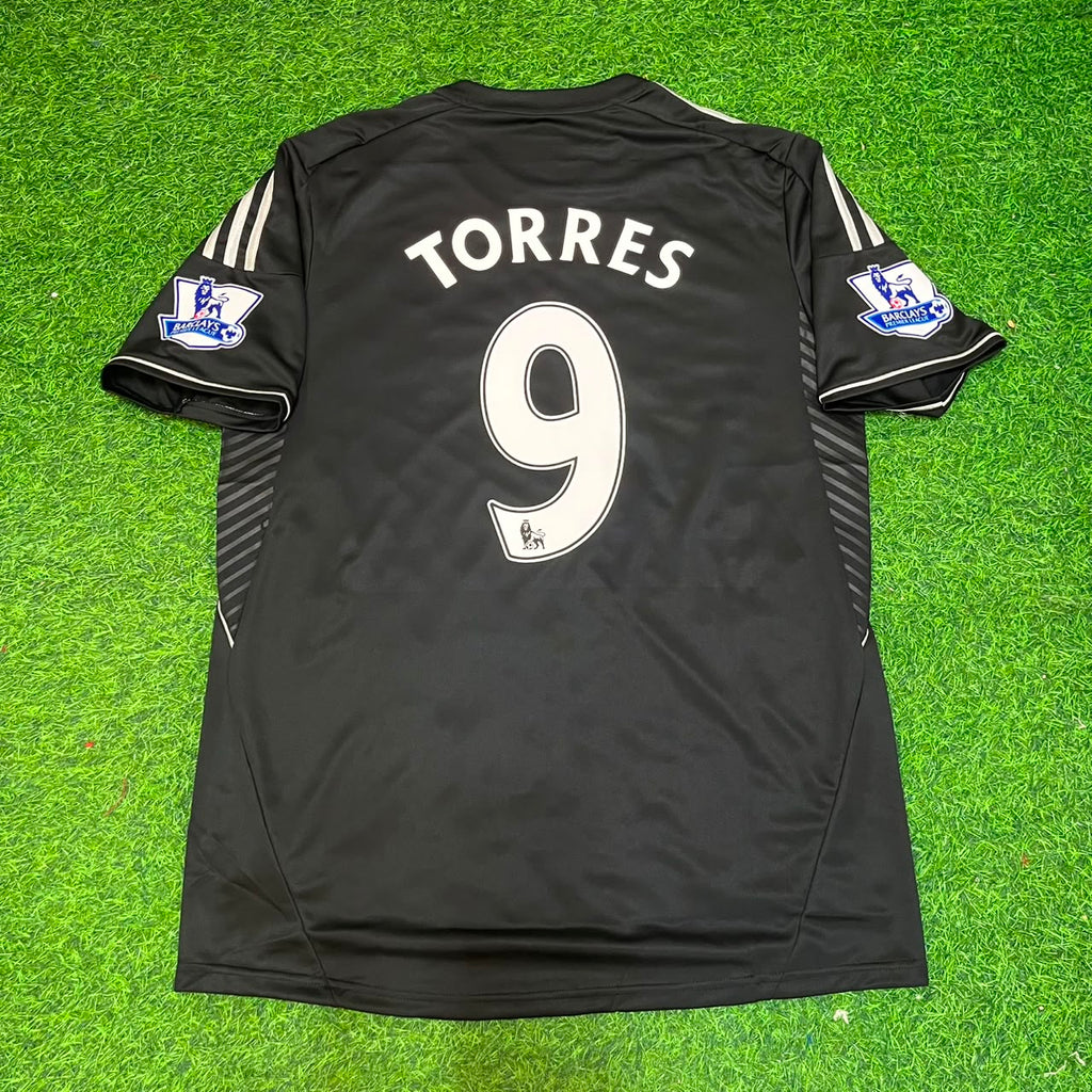 2013/14 Fernando Torres Chelsea Black Retro Football Jersey – Back View