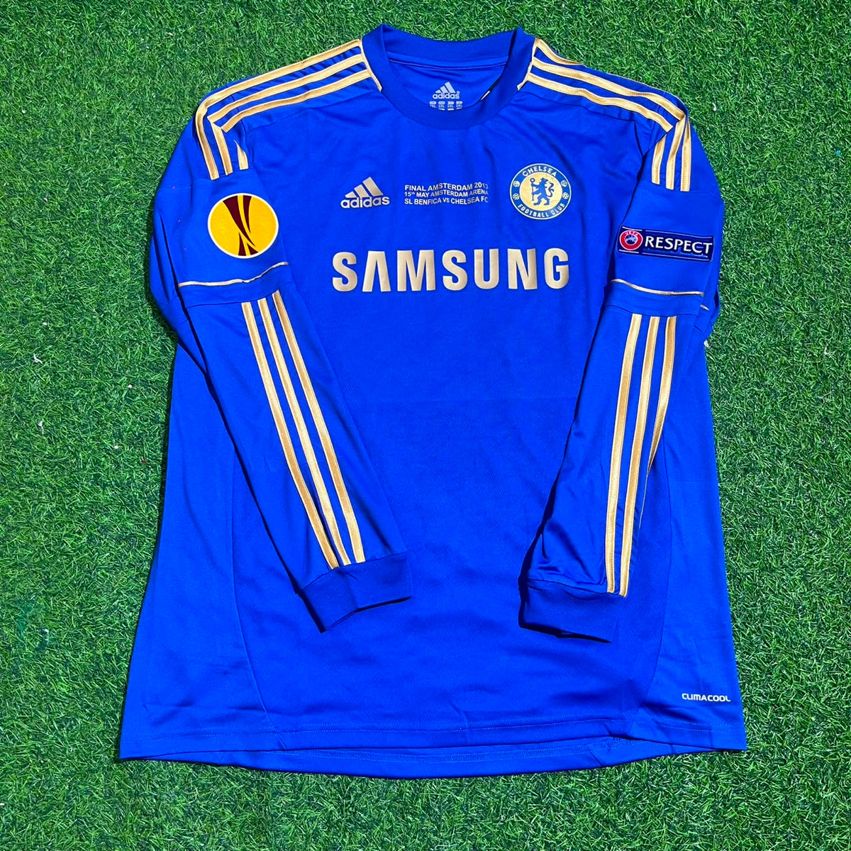 2013 Fernando Torres 9-Chelsea Europe League Final Amsterdam Blue Retro Football Jersey – Front View