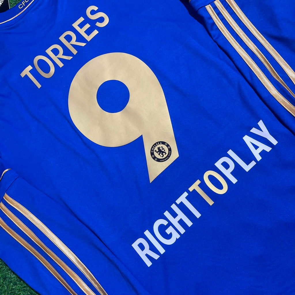 2013 Fernando Torres 9-Chelsea Europe League Final Amsterdam Blue Retro Football Jersey – Detailed View