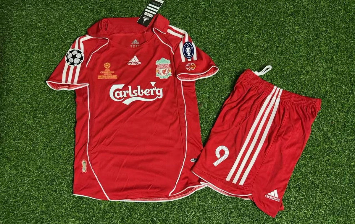 Fernando Torres Liverpool 2006 2007 Red Kids Football Jersey – Front View