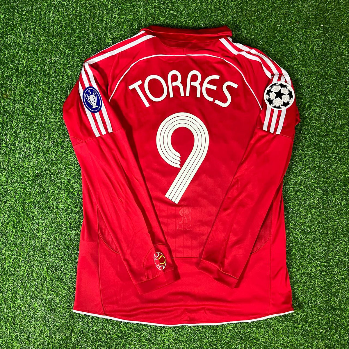 Fernando Torres 9 – Liverpool 2007 Athens Champions League Final Retro Kit Jersey – Back View