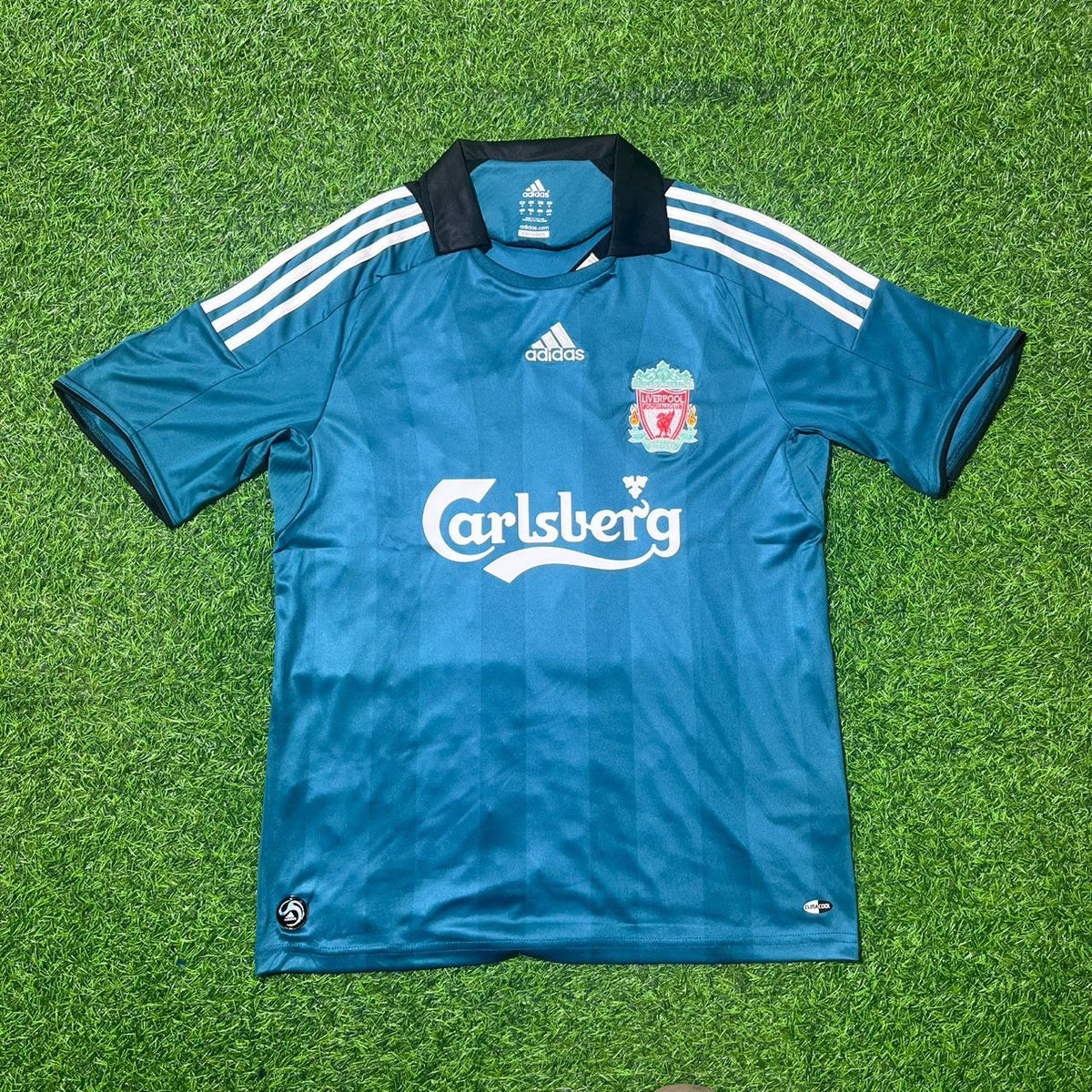 2008 Fernando Torres Liverpool 2009 Green Retro Football Jersey – Front View