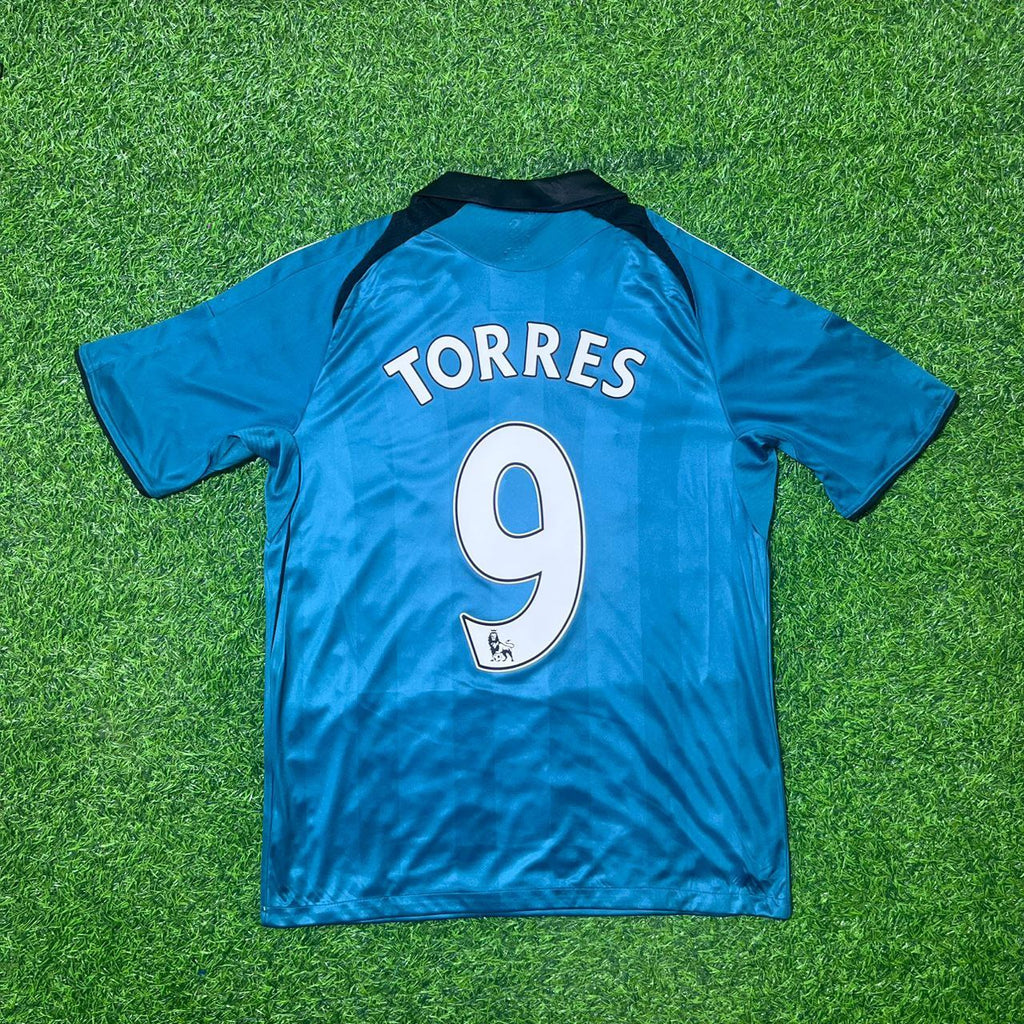 Liverpool 2008–2009 Green Retro Football Jersey – Fernando Torres – Back View