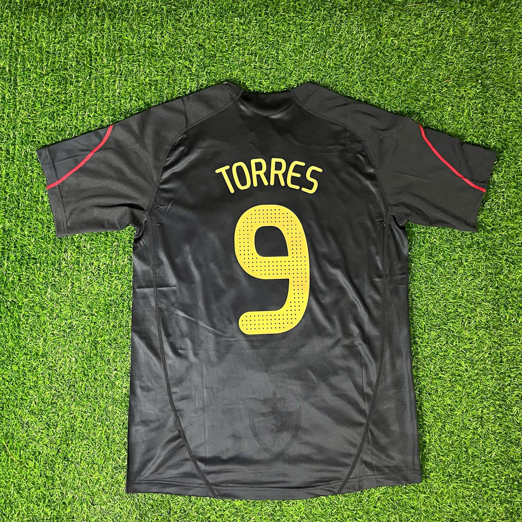 Fernando Torres 9 – Liverpool 2009-10 Black Retro Kit Jersey – | | – Back View