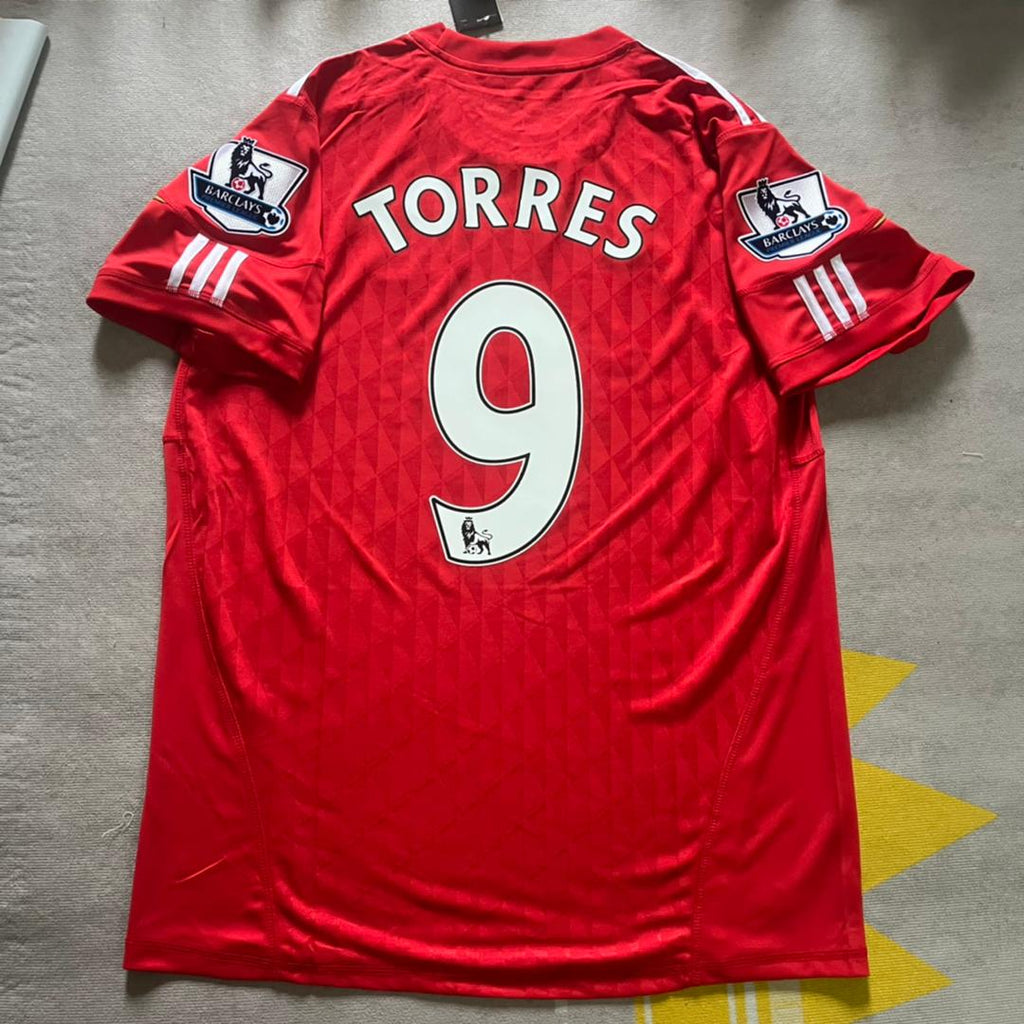 Fernando Torres Liverpool 2010 2011 Season Red Retro Jersey – Back View