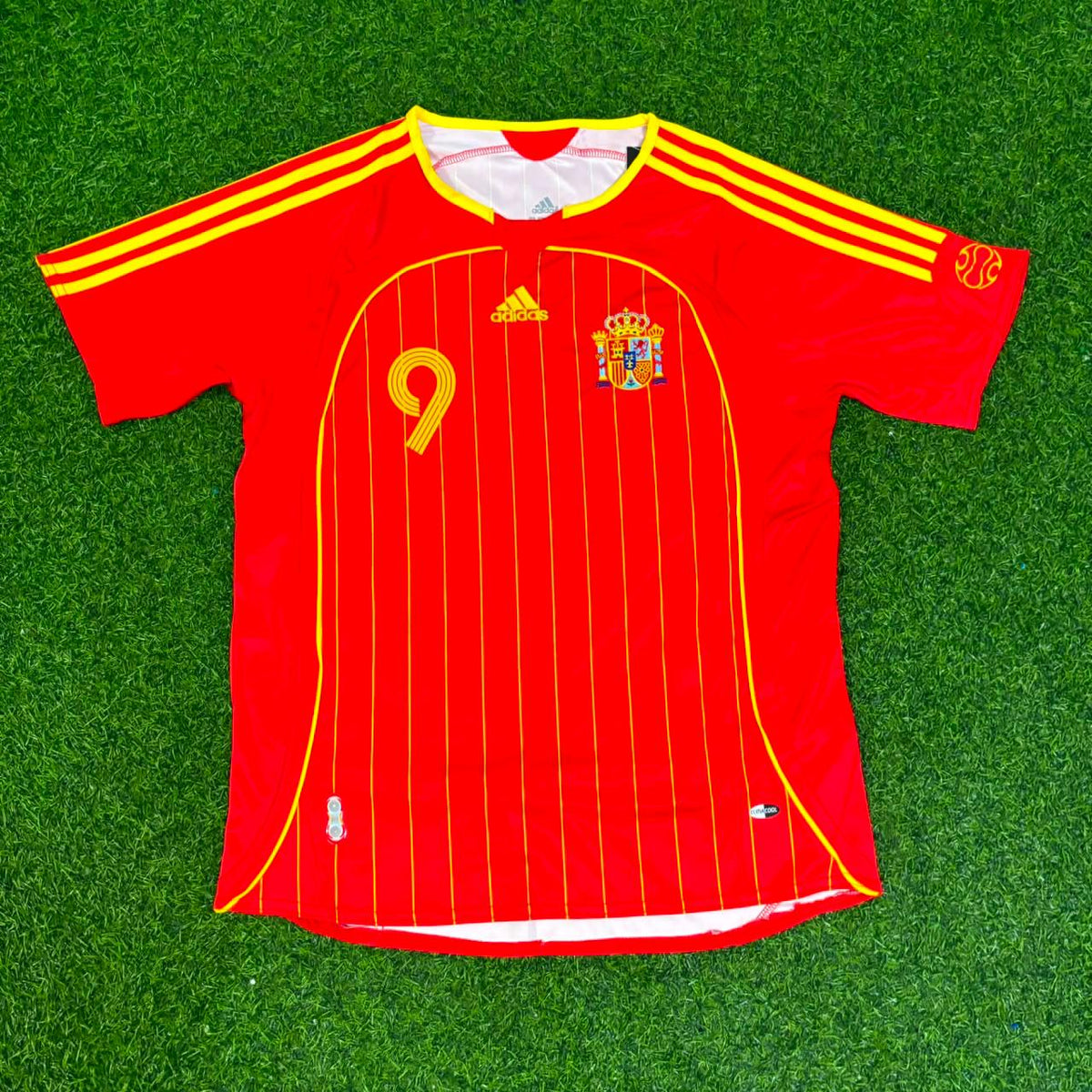 2006 Spain World Cup Fernando Torres Red Home Retro Football Jersey – Front View