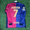 Barcelona 2025 Champions League Long Sleeve Jersey – Ferran Torres 7- – Back View