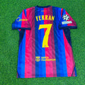 Ferran Torres #7 Barcelona 2027 New Season Champions League Patch Home Jersey – Back View