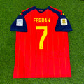 Ferran Torres #7 Spain 2026 World Cup Home Football Jersey – Back View