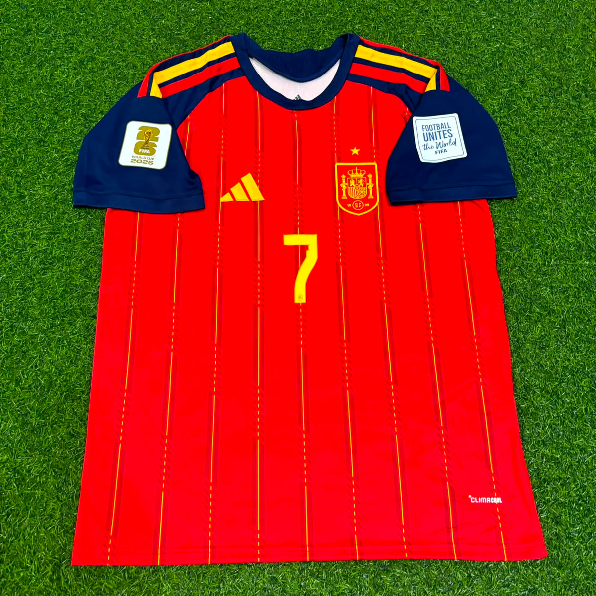 Ferran Torres #7 Spain 2026 World Cup Home Football Jersey – Front View