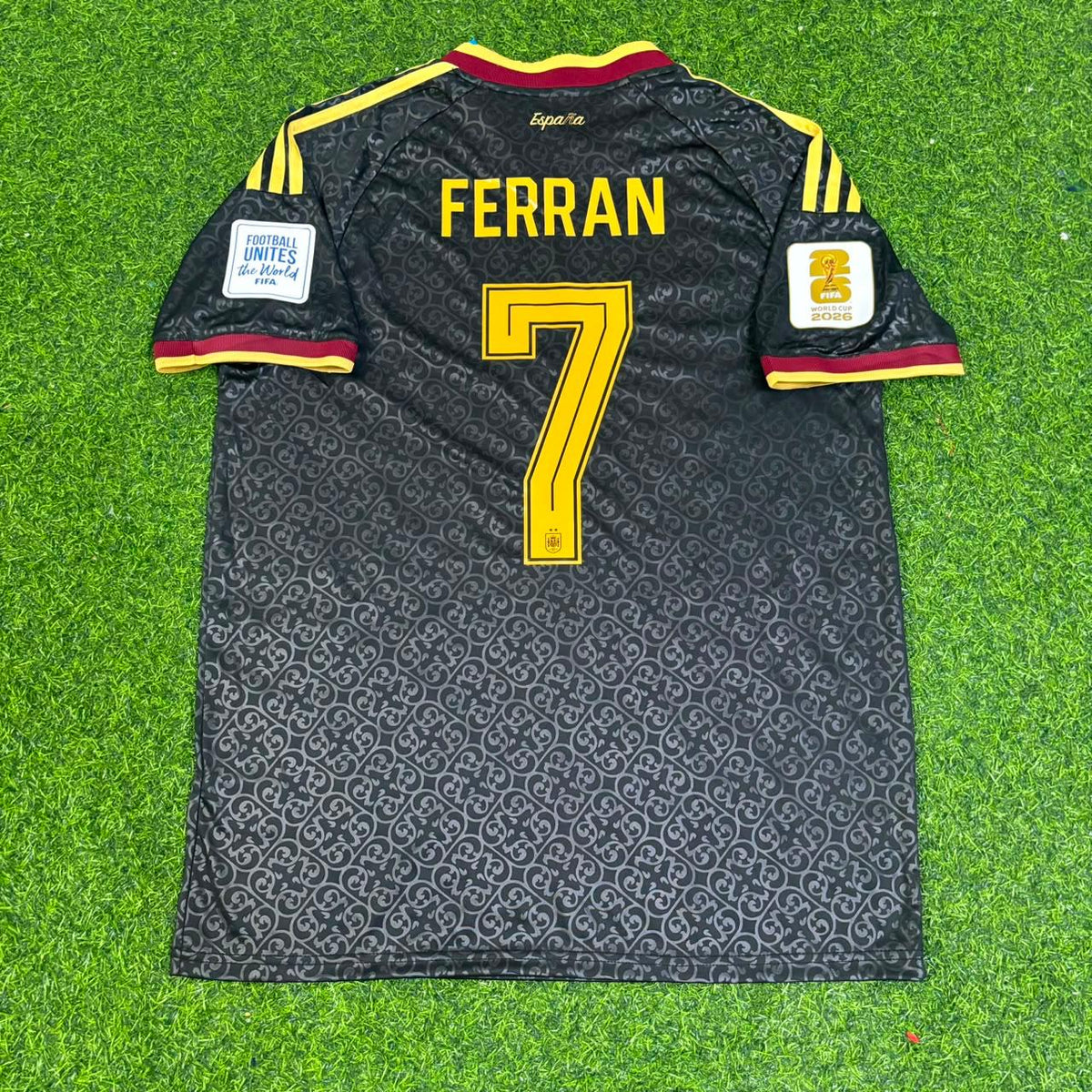 Ferrán Torres #7 Spain Two Star 2026 World Cup Champions Jersey – Back View