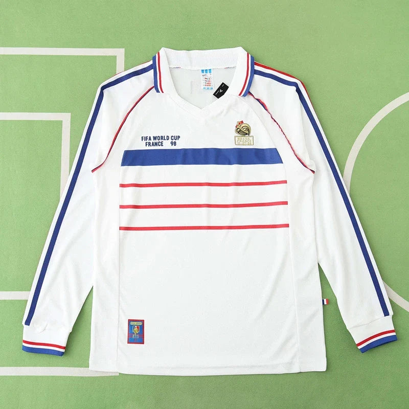 1998 France World Cup Season Away White Retro Football Jersey – Back View