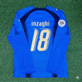 2006 Italy World Cup Filippo Inzaghi #18 Final Long Sleeve Retro Football Jersey – Back View