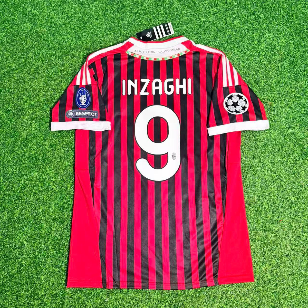 2011/12 Filippo Inzaghi 9 - AC Milan Home Retro Football Jersey – Back View