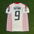 2003 Filippo Inzaghi AC Milan Champions League Final White Retro Football Jersey – Back View