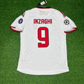 2009 Filippo Inzaghi Milan 2010 Season White Retro Football Jersey – Back View