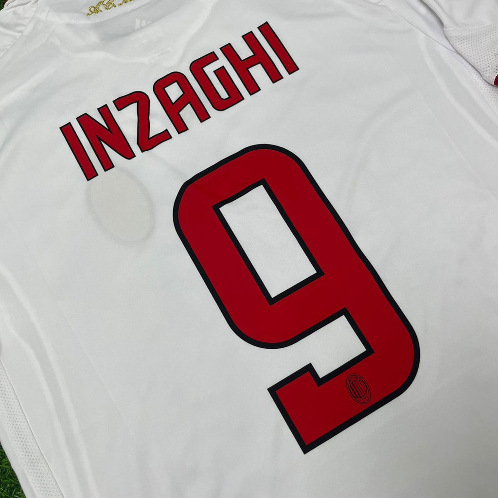 2009 Filippo Inzaghi Milan 2010 Season White Retro Football Jersey – Detailed View