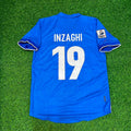 1998 Italy World Cup Filippo Inzaghi Home Blue Retro Football Jersey – Back View
