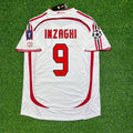 Filippo Inzaghi Milan 2007 Final White Retro Soccer Jersey – Back View